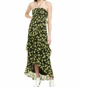 WORN ONCE WAYF Summer Neon Floral Maxi Midi Dress size medium